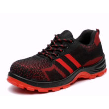 In Stock Breathable sport flykniting safety shoes with steel toe and steel plate